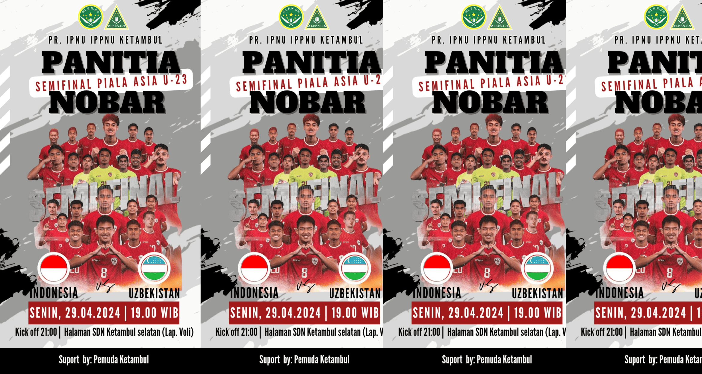 NONTON BERSAMA TIMNAS U23 VS UZBEKISTAN Perebutan Tiket Olimpiade di Lap. Voly Sdn Ketambul