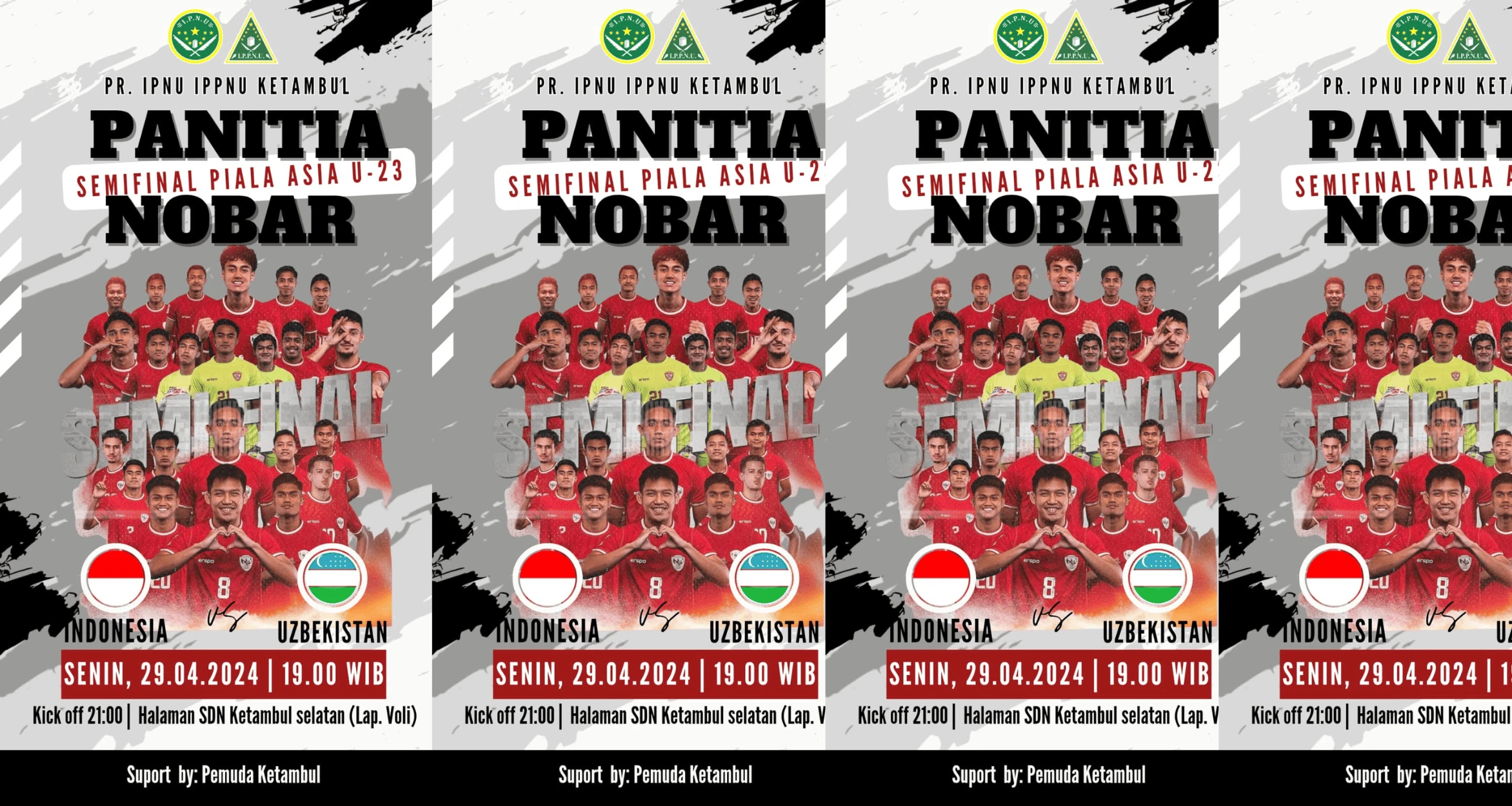NONTON BERSAMA TIMNAS U23 VS UZBEKISTAN Perebutan Tiket Olimpiade di Lap. Voly Sdn Ketambul