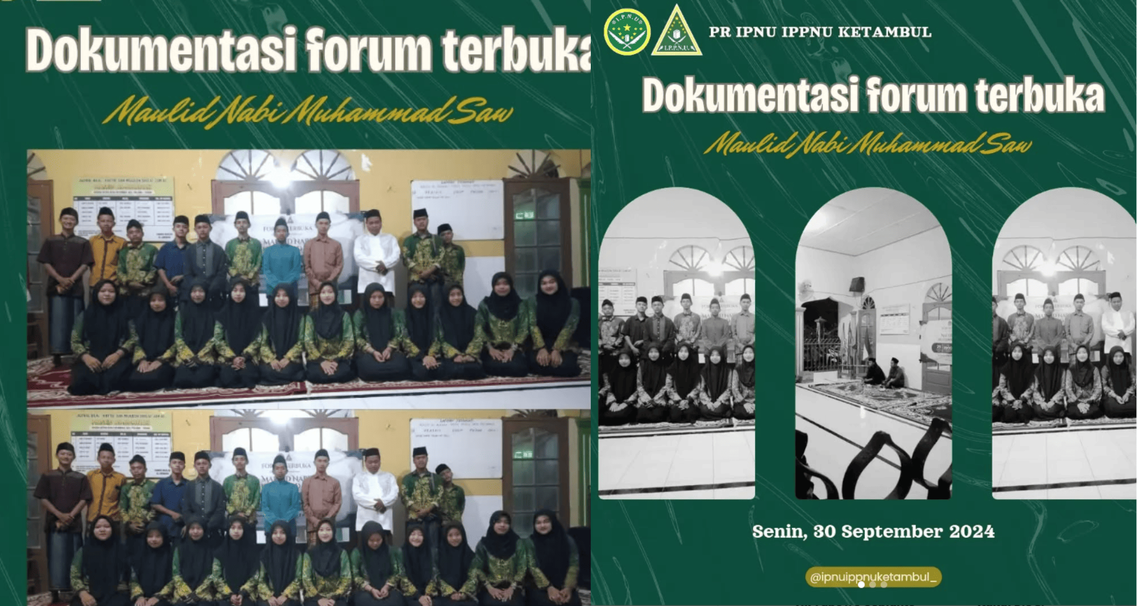 Sumber: Instagram/Gambar kegiatan Forum Terbuka dalam rangka maulid Nabi Muhammad SAW. ipnuippnuketambul 2024
