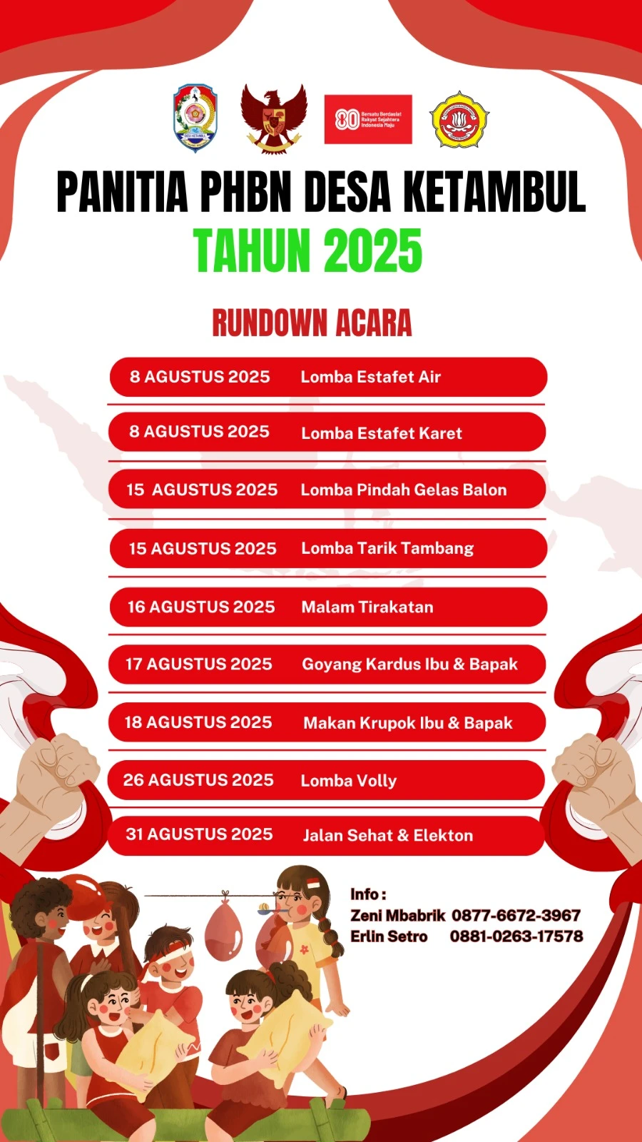 Yuk Ikut! Inilah Jadwal Lomba HUT RI 78 Karang Taruna Ketambul